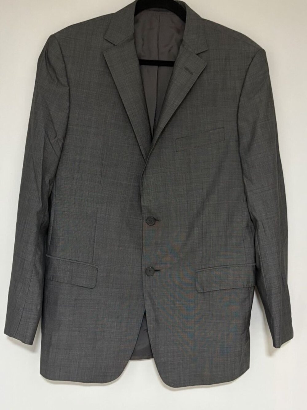 Z Zegna Men’s Gray Wool Silk Blend Suit Jacket 48R Two-Button Notch Lapel
